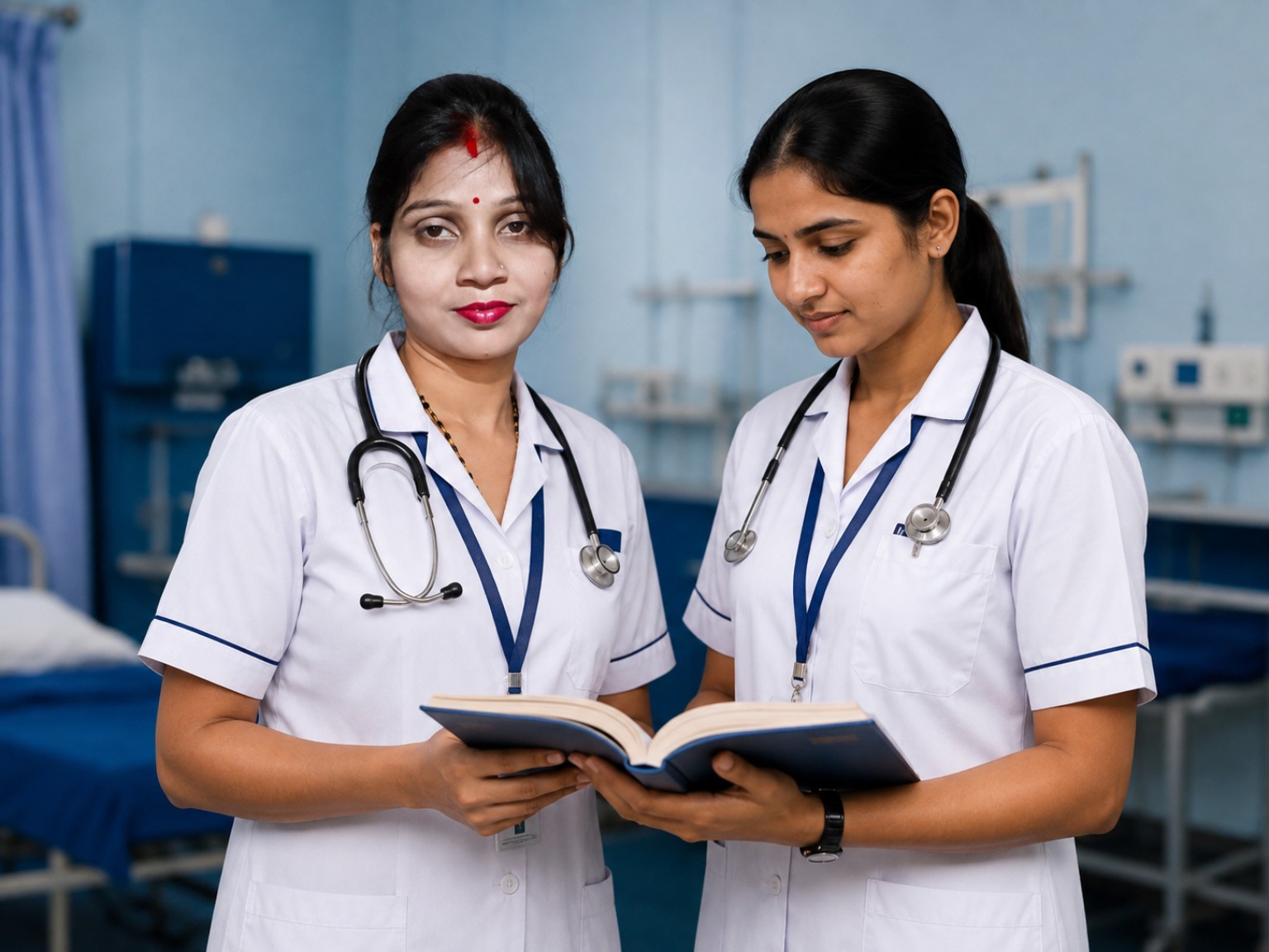 Nursing students studying